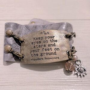 Vintage Lenny and Eva Cuff Bracelet Women’s boho leather charms